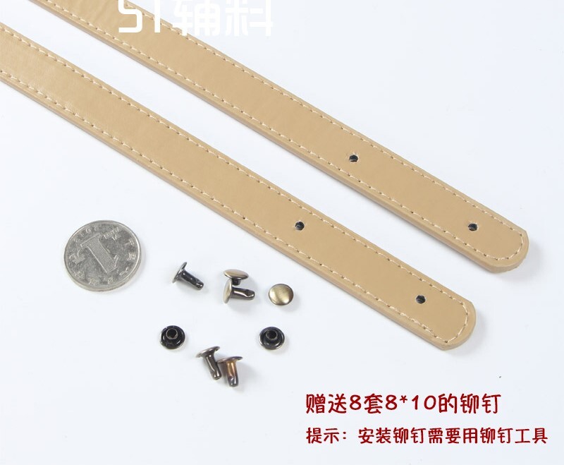 Χειροποίητα αξεσουάρ τροποποίησης τσάντας, κορεατική έκδοση, γυναικεία τσάντα με πριτσίνια, λουράκι ώμου από δέρμα PU, τσάντα ώμου με πριτσίνια