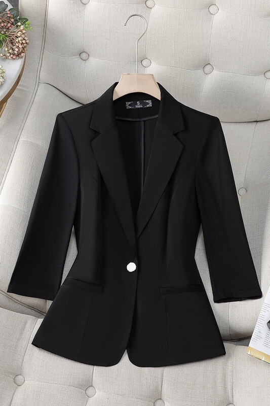 Határokon átnyúló őszi új rövid, váll nélküli kosztüm, női hosszú ujjú kabát, koreai kosztüm, nagy méretű felsők, tavaszi és őszi karcsúsított szabás