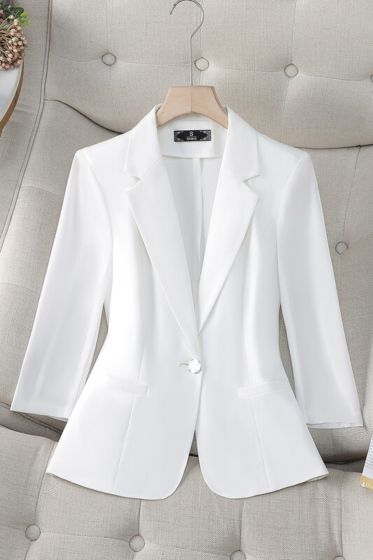 Határokon átnyúló őszi új rövid, váll nélküli kosztüm, női hosszú ujjú kabát, koreai kosztüm, nagy méretű felsők, tavaszi és őszi karcsúsított szabás