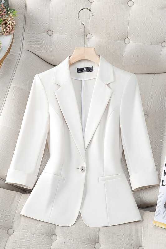 Határokon átnyúló őszi új rövid, váll nélküli kosztüm, női hosszú ujjú kabát, koreai kosztüm, nagy méretű felsők, tavaszi és őszi karcsúsított szabás