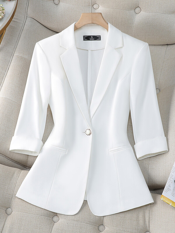 Határokon átnyúló őszi új rövid, váll nélküli kosztüm, női hosszú ujjú kabát, koreai kosztüm, nagy méretű felsők, tavaszi és őszi karcsúsított szabás