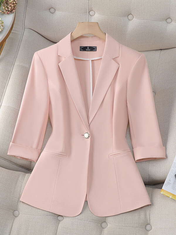 Határokon átnyúló őszi új rövid, váll nélküli kosztüm, női hosszú ujjú kabát, koreai kosztüm, nagy méretű felsők, tavaszi és őszi karcsúsított szabás