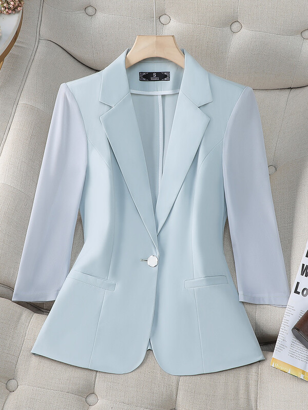 Határokon átnyúló őszi új rövid, váll nélküli kosztüm, női hosszú ujjú kabát, koreai kosztüm, nagy méretű felsők, tavaszi és őszi karcsúsított szabás