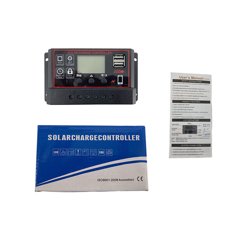 DC 12V 24V saulės valdiklis, pilnai automatinis įkrovimas ir iškrovimas, universalus valdiklis fotovoltinės energijos gamybai gatvių apšvietimui