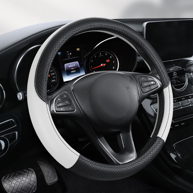Νέο δερμάτινο κάλυμμα τιμονιού, πολύχρωμο ανάγλυφο κάλυμμα λαβής αυτοκινήτου, χονδρικής πώλησης, μεγάλο, μεσαίο και μικρό, τέσσερις εποχές, διασυνοριακό