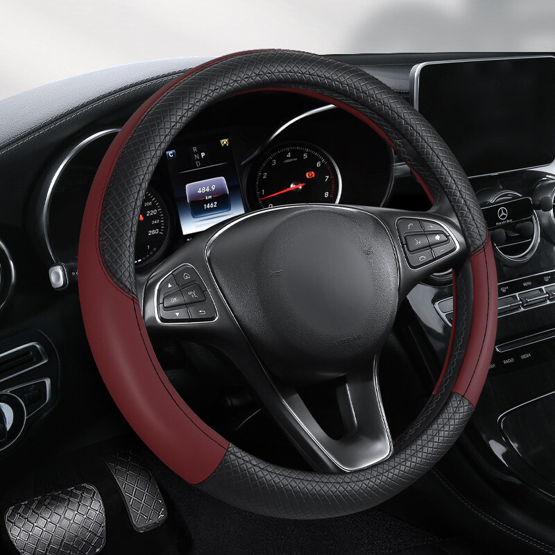 Νέο δερμάτινο κάλυμμα τιμονιού, πολύχρωμο ανάγλυφο κάλυμμα λαβής αυτοκινήτου, χονδρικής πώλησης, μεγάλο, μεσαίο και μικρό, τέσσερις εποχές, διασυνοριακό