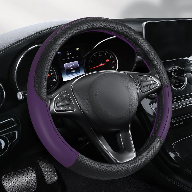 Νέο δερμάτινο κάλυμμα τιμονιού, πολύχρωμο ανάγλυφο κάλυμμα λαβής αυτοκινήτου, χονδρικής πώλησης, μεγάλο, μεσαίο και μικρό, τέσσερις εποχές, διασυνοριακό