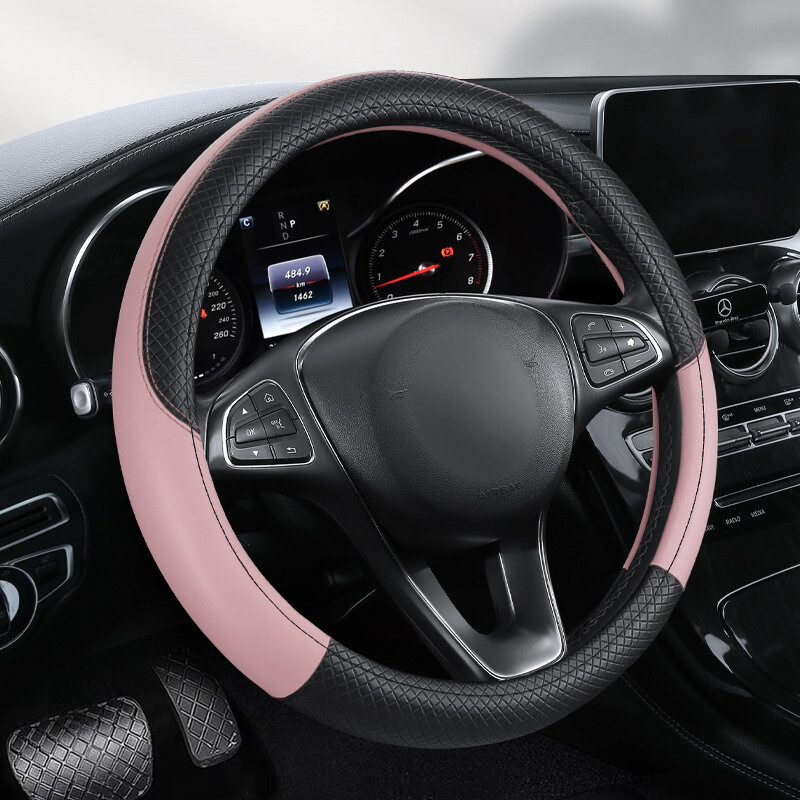 Νέο δερμάτινο κάλυμμα τιμονιού, πολύχρωμο ανάγλυφο κάλυμμα λαβής αυτοκινήτου, χονδρικής πώλησης, μεγάλο, μεσαίο και μικρό, τέσσερις εποχές, διασυνοριακό