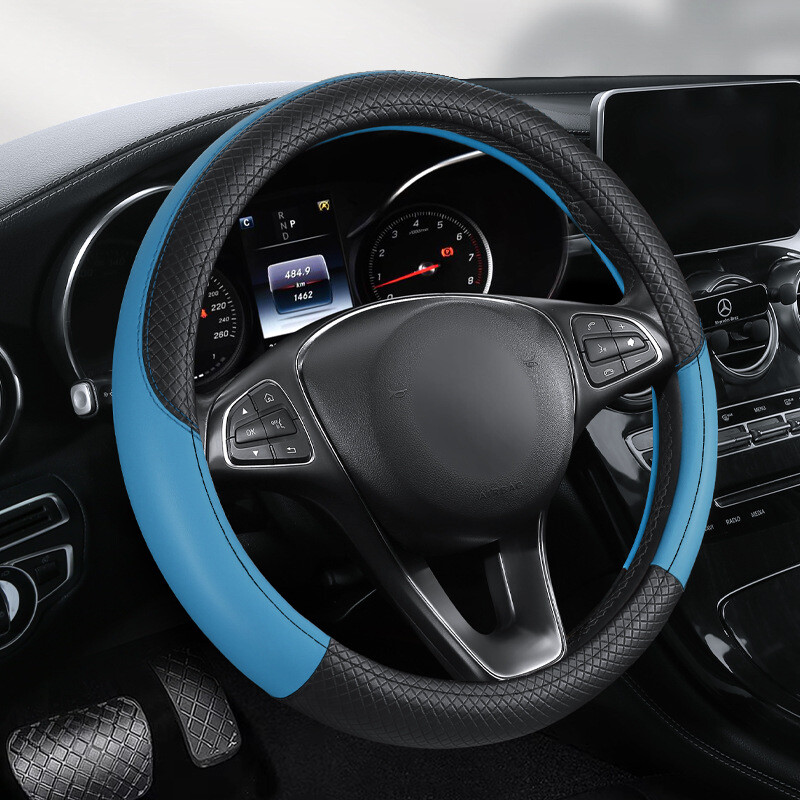 Νέο δερμάτινο κάλυμμα τιμονιού, πολύχρωμο ανάγλυφο κάλυμμα λαβής αυτοκινήτου, χονδρικής πώλησης, μεγάλο, μεσαίο και μικρό, τέσσερις εποχές, διασυνοριακό