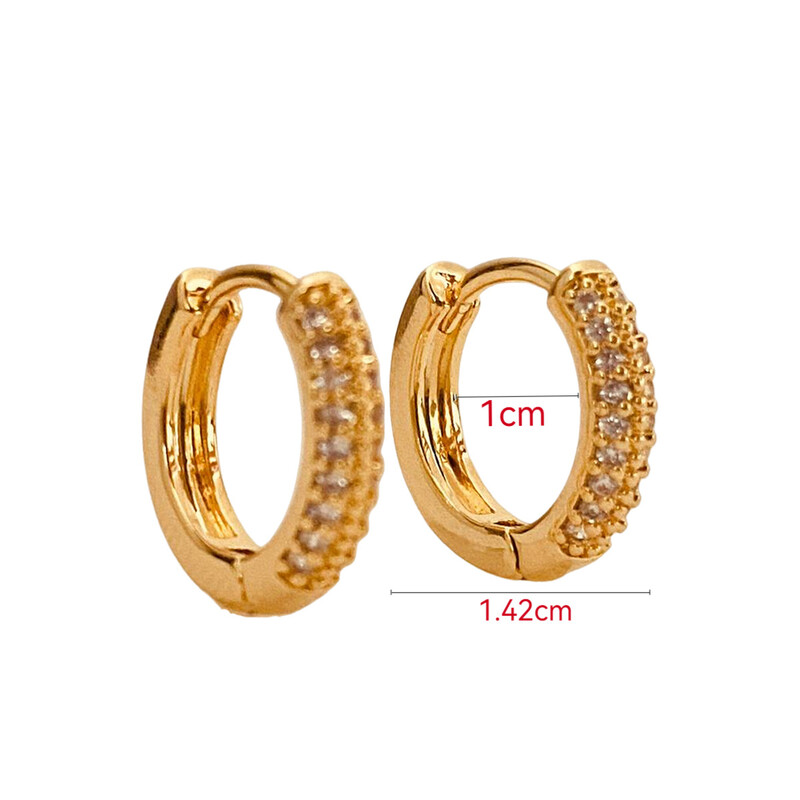 Σκουλαρίκια διπλής σειράς με απλά μικροένθετα ζιρκόνια από χαλκό, μοντέρνα unisex σκουλαρίκια με ξεχωριστό χόνδρο και γεωμετρικό σχέδιο