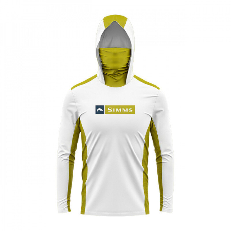 SIMMS maskēšanās makšķerēšanas kostīms, vīriešu saules aizsargkrēma makšķerēšanas kostīms, vasaras apģērbs ar garām piedurknēm un masku, ātri žūstošs, elpojošs