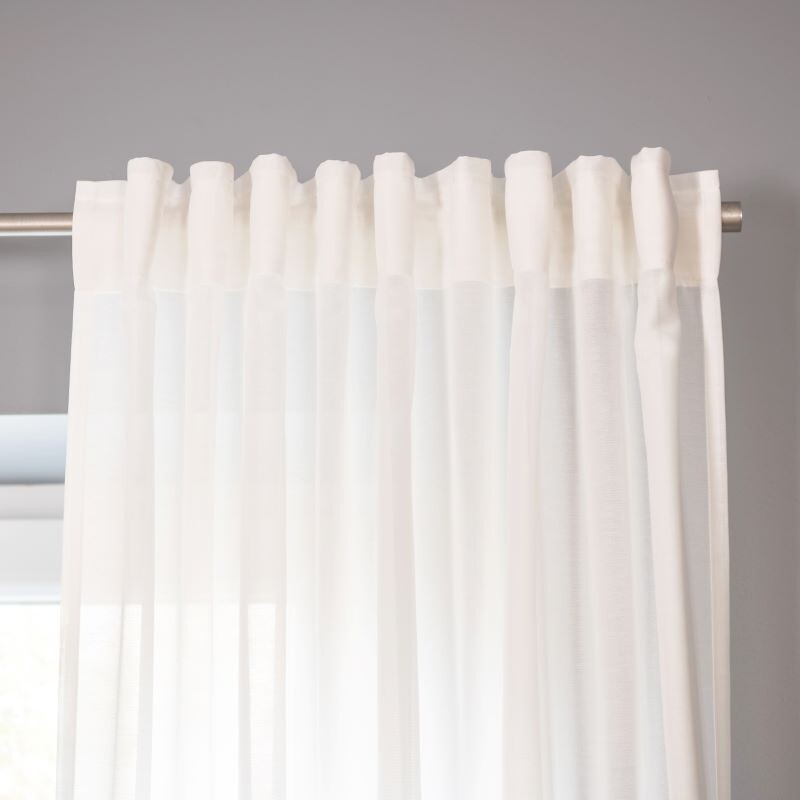 Дълго перде, Basic, воал, 145х300 см, 100 % полиестер,  бял цвят, 1 БРОЙ