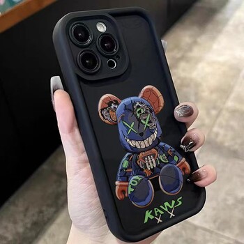 Модна марка Violent Bear калъф за мобилен телефон Apple 15Plus iPhone16promax, анти-падащ, 11/12/13, all inclusive, 14 мъже