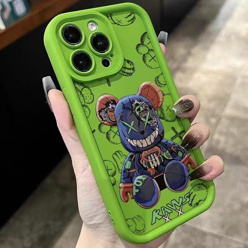 Модна марка Violent Bear калъф за мобилен телефон Apple 15Plus iPhone16promax, анти-падащ, 11/12/13, all inclusive, 14 мъже