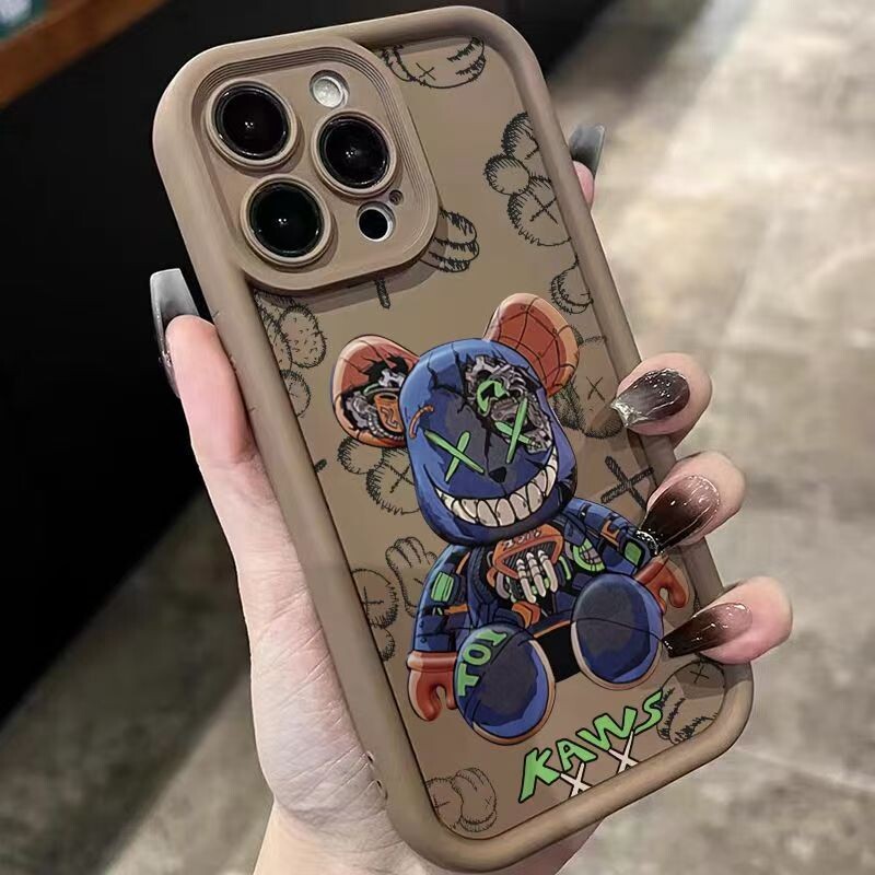 Модна марка Violent Bear калъф за мобилен телефон Apple 15Plus iPhone16promax, анти-падащ, 11/12/13, all inclusive, 14 мъже