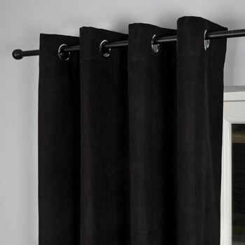Дълго перде, Milas Soft, 140х250 см, 100 % полиестер, черен цвят, 1 брой