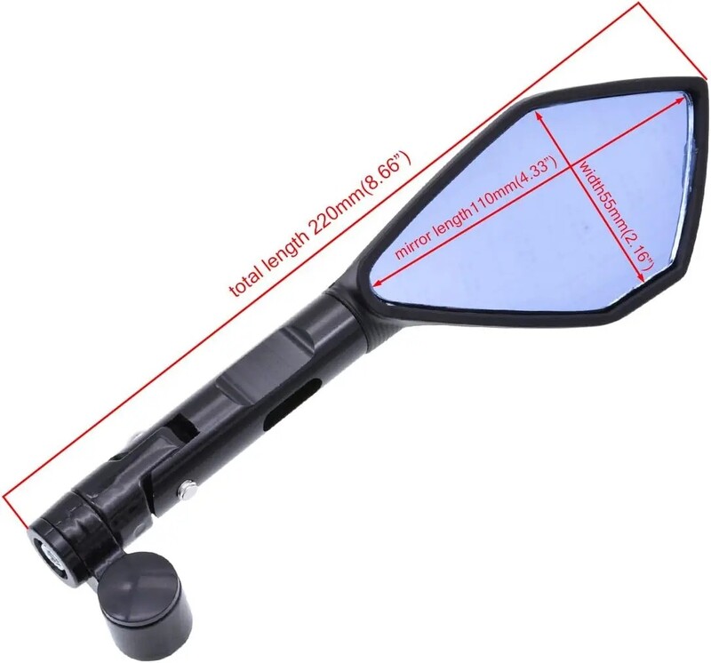 Motociklų priedai, modifikuotas CNC galinio vaizdo veidrodėlis, elektrinė transporto priemonė, vairo stiprintuvas, sportinio automobilio atšvaitas, rombo formos galinio vaizdo veidrodėlis