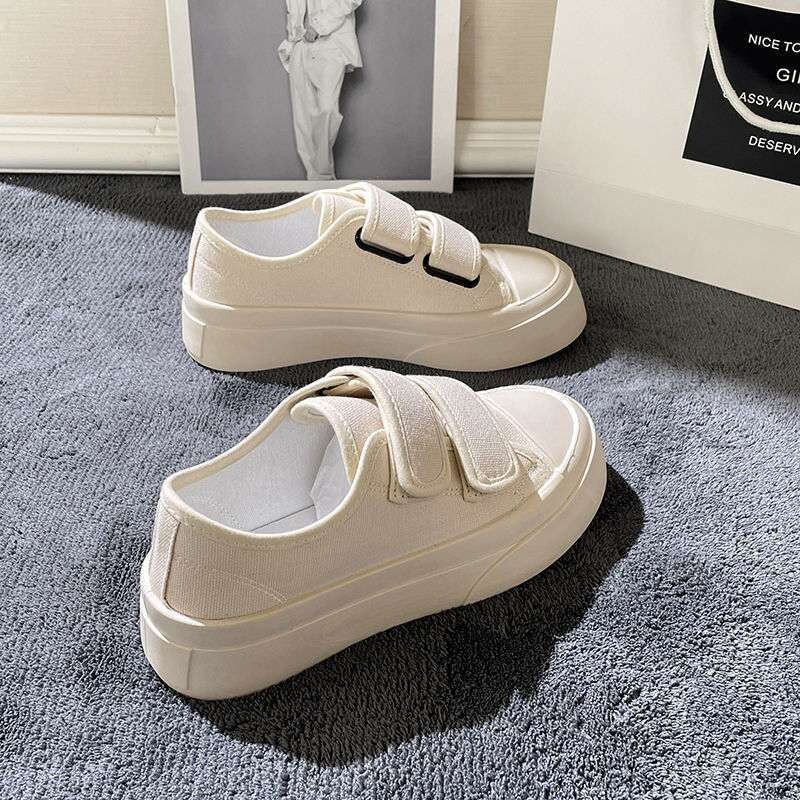 Пролетно-летни нови дамски кецове с велкро за всички възрасти, ежедневни обувки в колежански стил, платнени обувки за студентки, лепкави обувки