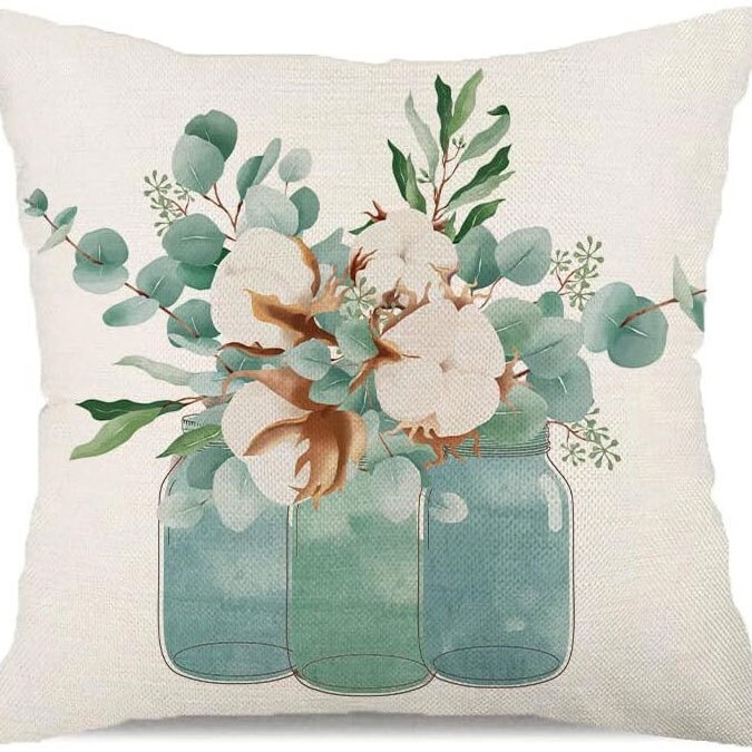 Pavasarinių augalų gėlių rašto lininis pagalvės užvalkalas namų atmosferai dekoruoti sofos ir automobilio pagalvės užvalkalas