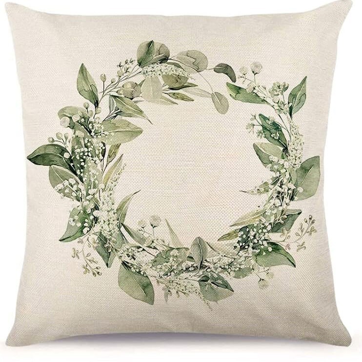 Pavasarinių augalų gėlių rašto lininis pagalvės užvalkalas namų atmosferai dekoruoti sofos ir automobilio pagalvės užvalkalas