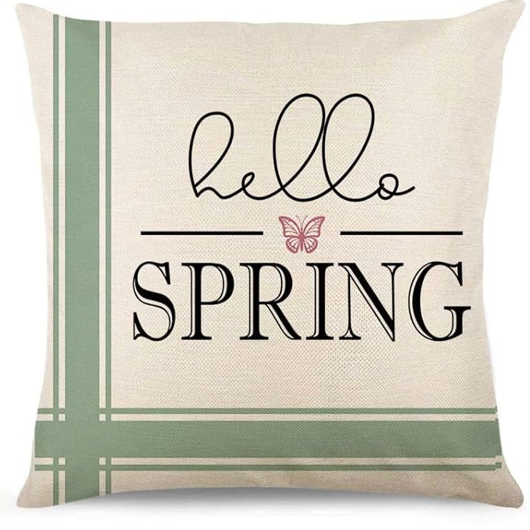 Pavasarinių augalų gėlių rašto lininis pagalvės užvalkalas namų atmosferai dekoruoti sofos ir automobilio pagalvės užvalkalas