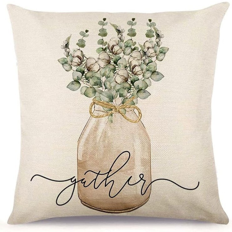 Pavasarinių augalų gėlių rašto lininis pagalvės užvalkalas namų atmosferai dekoruoti sofos ir automobilio pagalvės užvalkalas