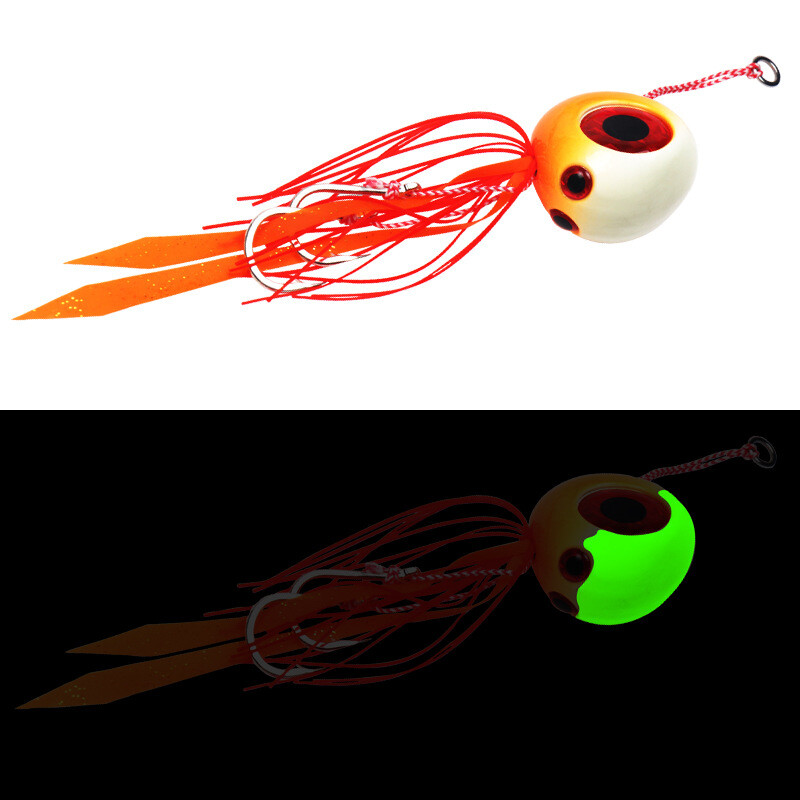 Su guminiais sijonais Japoniška panardinta geležinė plokštė, žėrinti liepsna, mėnulis, geležinė plokštė, barzdotas žmogus, 100 g švino kabliukas