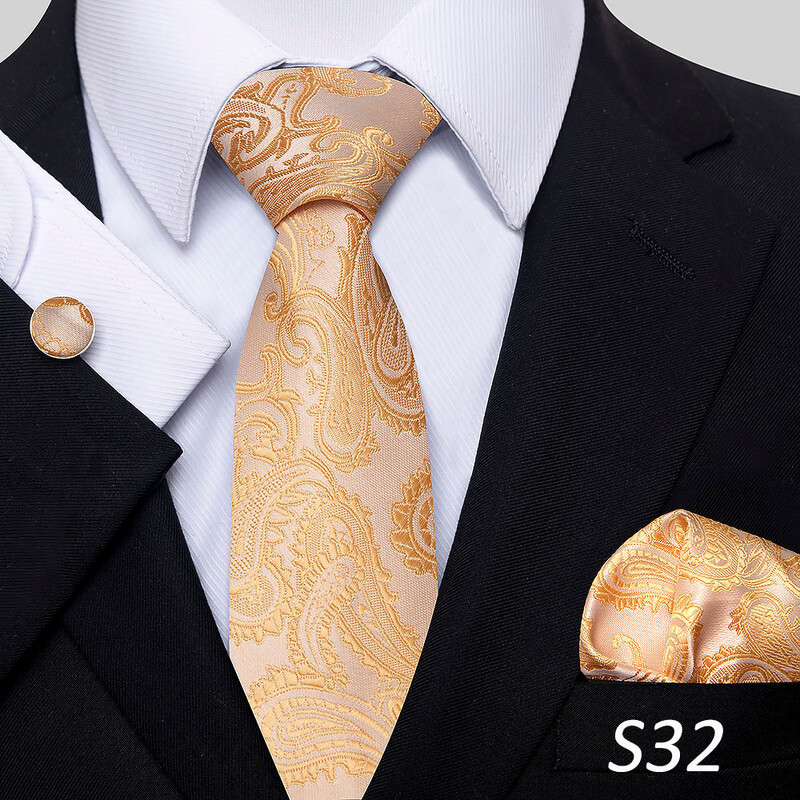 Мъжка вратовръзка нов стил гореща разпродажба плътен цвят карирана серия европейски и американски моден комплект от три части за вратовръзка на едро