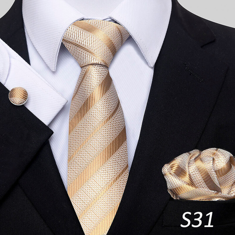 Мъжка вратовръзка нов стил гореща разпродажба плътен цвят карирана серия европейски и американски моден комплект от три части за вратовръзка на едро