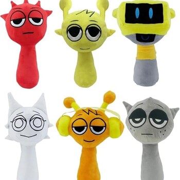 Комплект играчки Sprunki, Плюшени, 3 броя, 28 см