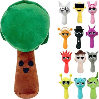 Комплект играчки Sprunki, Плюшени, 3 броя, 28 см