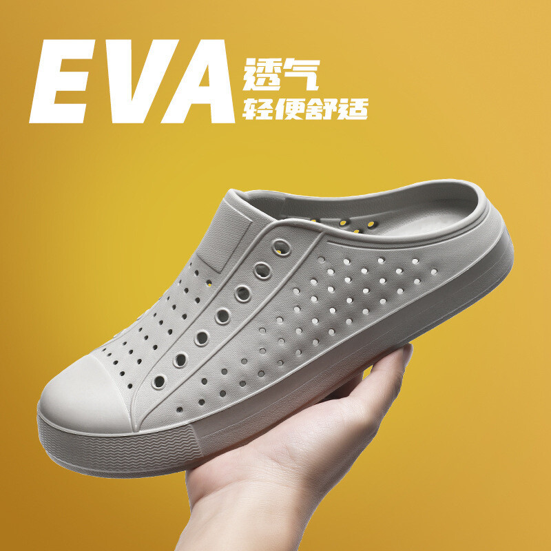 Sieviešu apavi ar caurumu apmalē, korejiešu versija, elpojoši, atpūtai brīvā dabā, pludmales sandales ar biezu apakšu, mīkstu apakšu, vasaras 