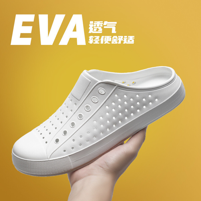 Sieviešu apavi ar caurumu apmalē, korejiešu versija, elpojoši, atpūtai brīvā dabā, pludmales sandales ar biezu apakšu, mīkstu apakšu, vasaras 