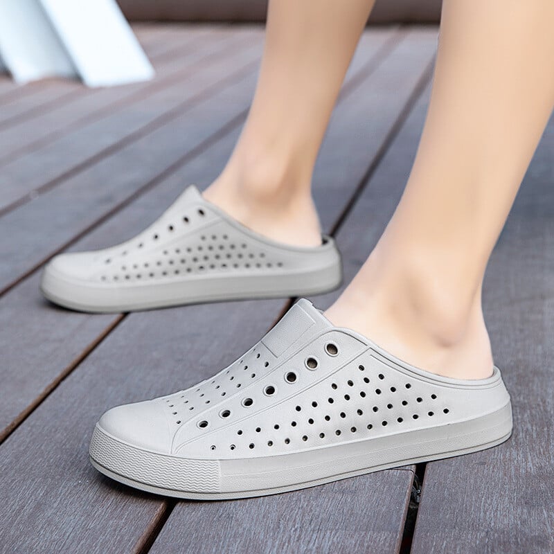 Sieviešu apavi ar caurumu apmalē, korejiešu versija, elpojoši, atpūtai brīvā dabā, pludmales sandales ar biezu apakšu, mīkstu apakšu, vasaras 