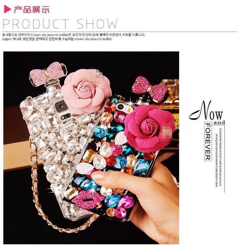 Трансгранични кристали за бутилка парфюм, подходящи за iPhone13456promax калъф за мобилен телефон 11 огледало за грим S22plus пълен диамант