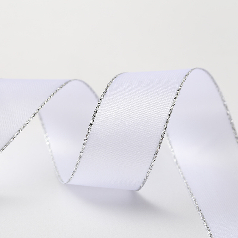 Hõbedane ääris Korea käsitööna valminud juukseaksessuaaride pakketeip polüester-puuvillane pael rõivastele mõeldud lille kinkekarbi pael otse tehasest kohaletoimetamine