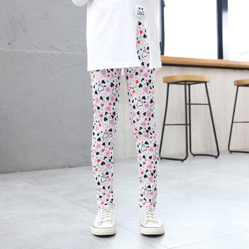 Летни тънки панталони за момичета, детски еластични клинове, бебешки дълги панталони с щампа от мляко и коприна, без пилинг, производител