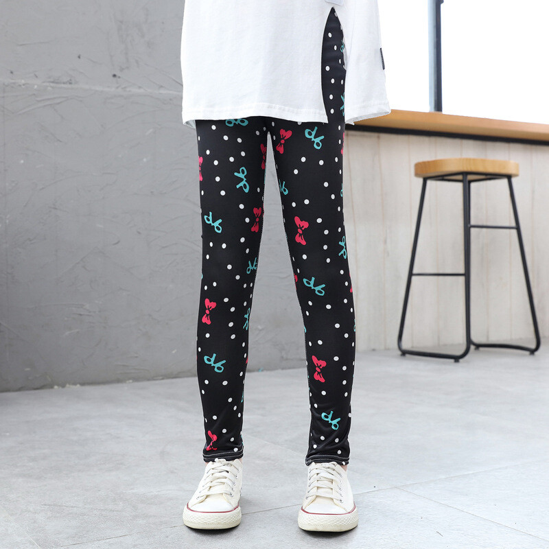 Летни тънки панталони за момичета, детски еластични клинове, бебешки дълги панталони с щампа от мляко и коприна, без пилинг, производител