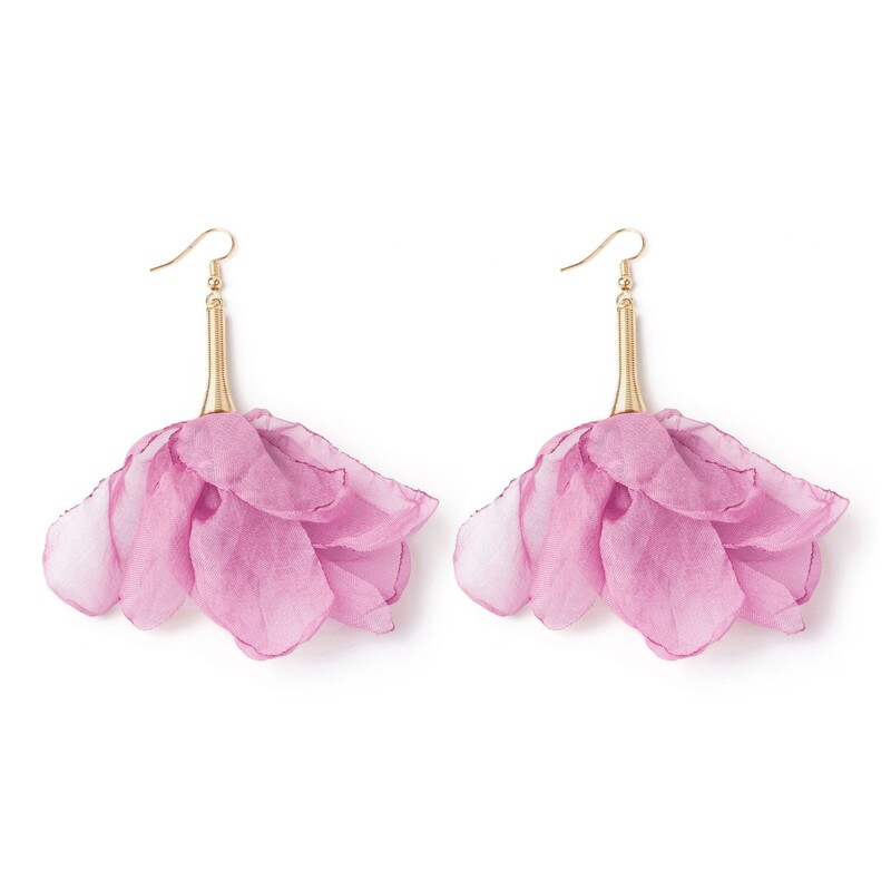 Обеци Dongdaemun с нежна дантела и мрежеста марля, големи цветя, супер феерични сладки перлени триизмерни обеци с цветя