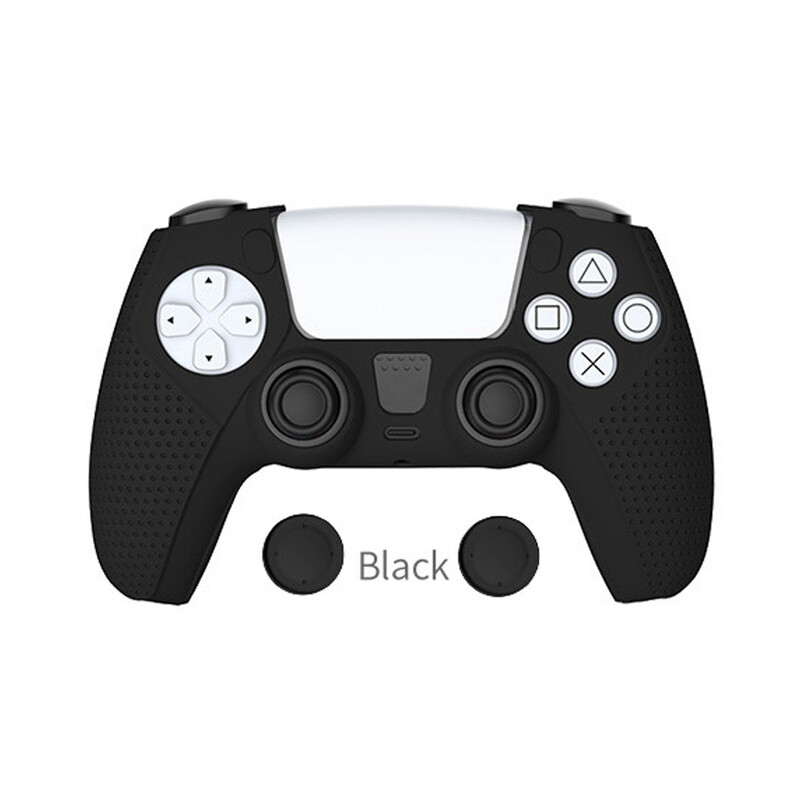 PS5 silikoninis dėklas su vairasvirtės dangtelių rinkiniu, apsauginis silikoninis dėklas PS5 valdikliui, neslystantis apsauginis dėklas P5 valdikliui