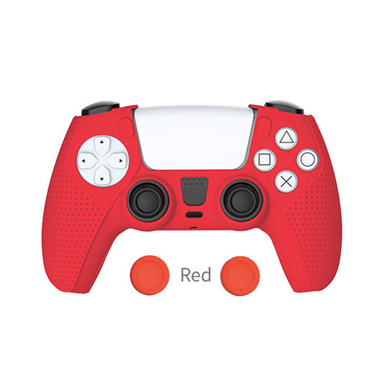 PS5 silikoninis dėklas su vairasvirtės dangtelių rinkiniu, apsauginis silikoninis dėklas PS5 valdikliui, neslystantis apsauginis dėklas P5 valdikliui