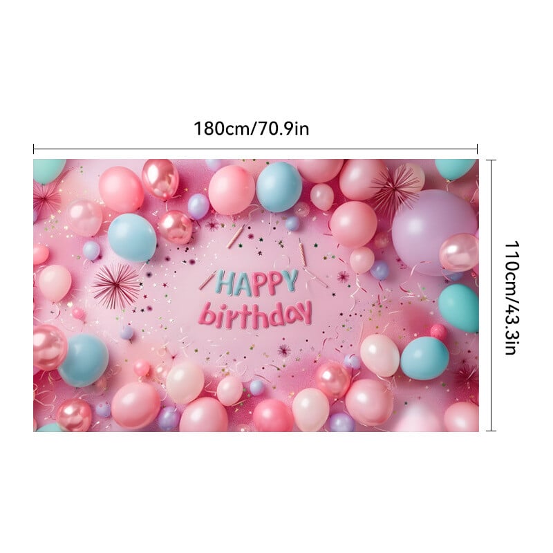 Naujas tarpvalstybinis gimtadienio fonas iš audinio, poliesterio, vakarėlio rekvizitas, balionas, scenos dekoracija, gimtadienio reklaminė juosta, pakabinamas medžiaginis gobelenas