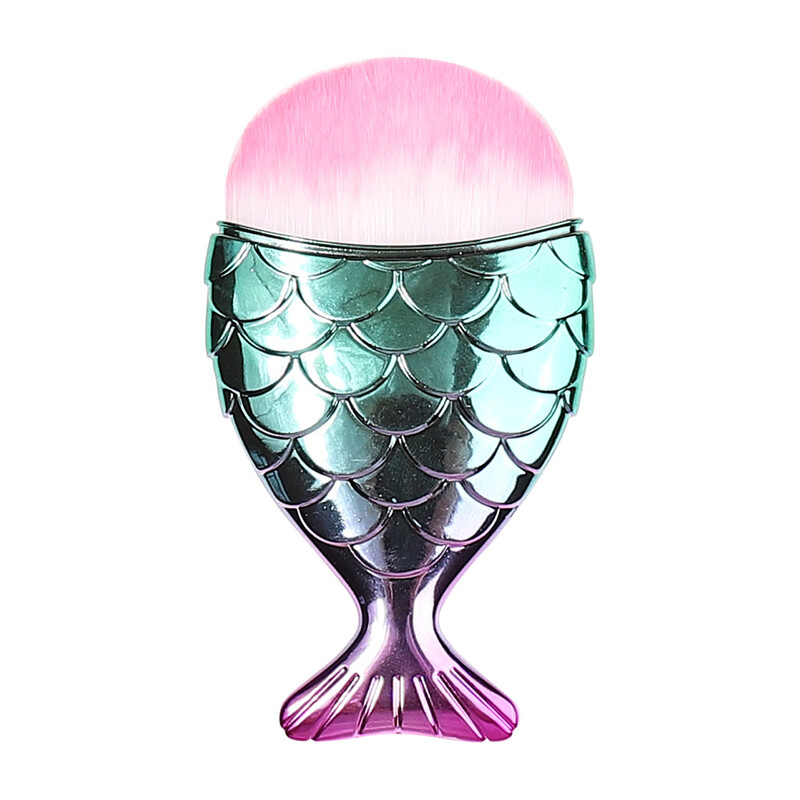 Четка за нокти с малка рибка, четка за прах, четка за фон дьо тен с рибена люспа, четка за почистване на нокти, четка за грим с рибена опашка, инструмент, който не пада коса