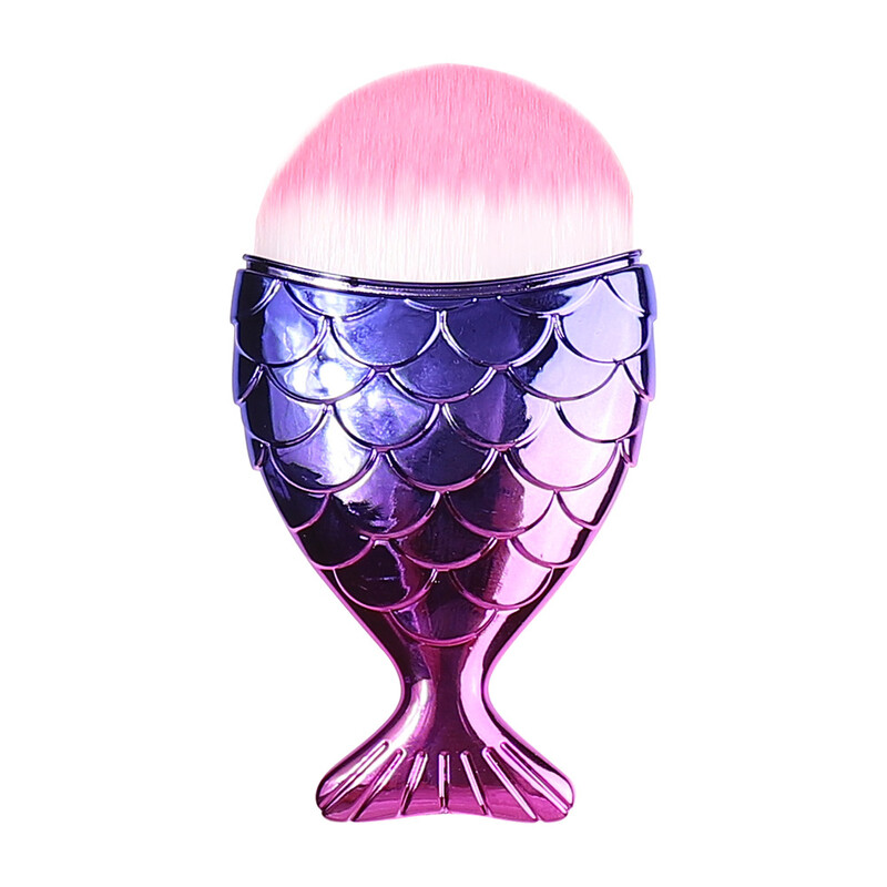 Четка за нокти с малка рибка, четка за прах, четка за фон дьо тен с рибена люспа, четка за почистване на нокти, четка за грим с рибена опашка, инструмент, който не пада коса