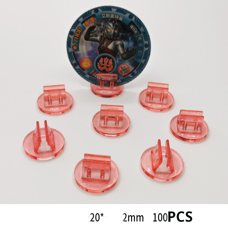 Naujas 20 mm skaidrus plastikinis pagrindas, apvalus kortelių laikiklis, kortelių segtukas, stalo žaidimas, žaislai, priedai, stovas, kortelių segtukas, žaislai, priedai