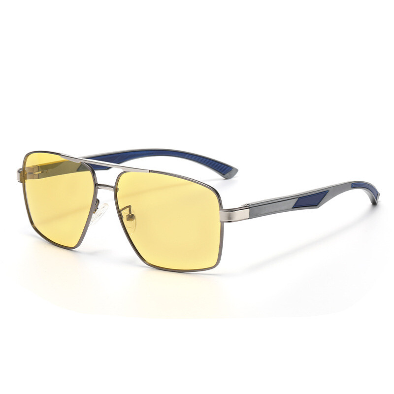 Jaunas modes fotohromas saulesbrilles HD polarizētas vīriešu nakts braukšanas saulesbrilles ar atstarojošām saulesbrillēm un saulessargu