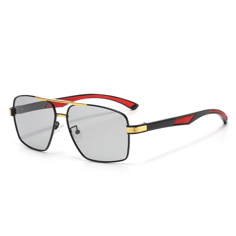 Jaunas modes fotohromas saulesbrilles HD polarizētas vīriešu nakts braukšanas saulesbrilles ar atstarojošām saulesbrillēm un saulessargu