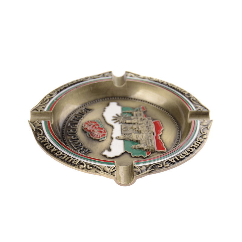 Пепелник С надпис България, Тип противовятърен, Метален, 12 см/диаметър