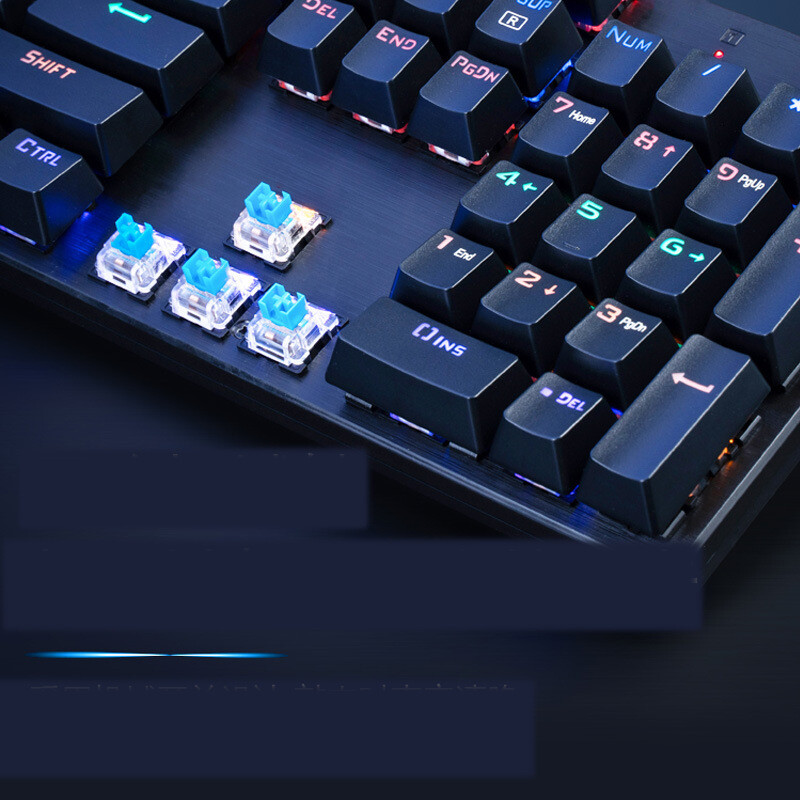 „Red Dragon K208“ mechaninė klaviatūra, skirta e. sportui, pilnai su klavišais, karštai keičiama, „Blue Axis“, laidinė klaviatūra biurui