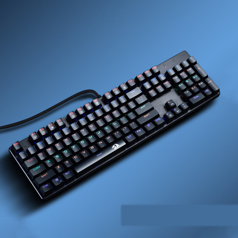 „Red Dragon K208“ mechaninė klaviatūra, skirta e. sportui, pilnai su klavišais, karštai keičiama, „Blue Axis“, laidinė klaviatūra biurui